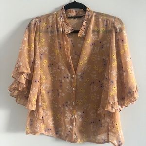 New without tags Vera Moda M Floral Peach Blouse
